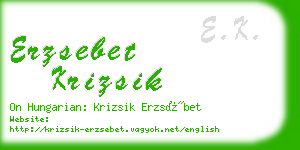 erzsebet krizsik business card